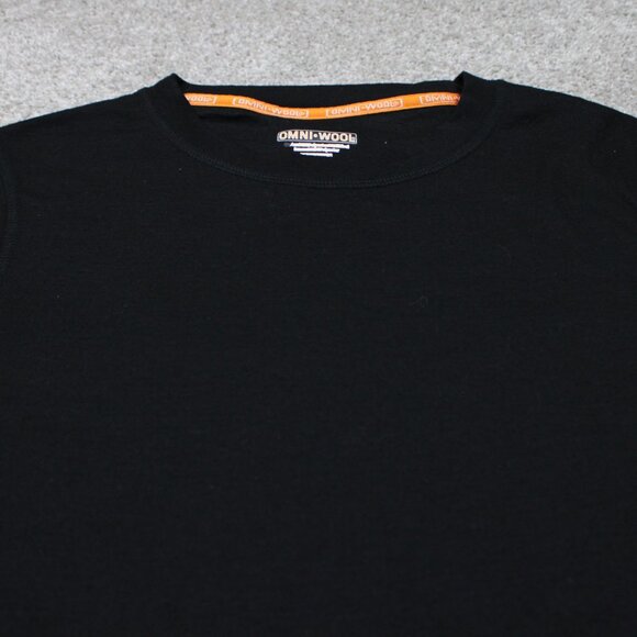 Omni-Wool Midweight Base Layer Shirt Mens Medium Black Lined L/S Pullover - Picture 5 of 13